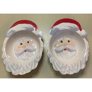 Vtg Pottery Barn Santa Bowls, Malemine